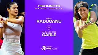 Emma Raducanu vs Maria Carle  2024 Madrid Round 1  WTA Match Highlights [upl. by Adnyleb207]