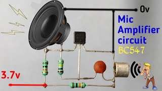 Simple Mic Amplifier Circuit using BC547 [upl. by Annawahs]