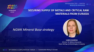 MINEX Eurasia 2022  Liubov Egorova Navoi Mining and Metallurgical Company [upl. by Antrim802]