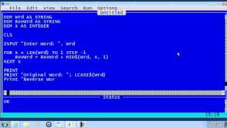 QBasic Tutorial 23  Palindrome Program  QB64 [upl. by Salli]