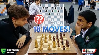 Daniil Dubov vs Nihal Sarin  An 18move Miniature  World Rapid 2022 [upl. by Baniez]