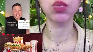 kfc lovers asmr clay eating and swallowingmy crunchy love [upl. by Enimzzaj]