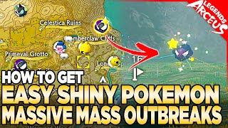 V11 Easy Shiny Pokemon in MASSIVE Mass Outbreaks  Pokemon Legends Arceus Daybreak [upl. by Beshore]