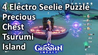 4 Electro Seelie Puzzle Precious Chest Tsurumi Genshin [upl. by Eckel]