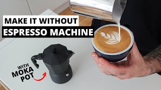 How To Make LatteCappuccinoFlat White without Espresso Machine mokapot [upl. by Clemente940]