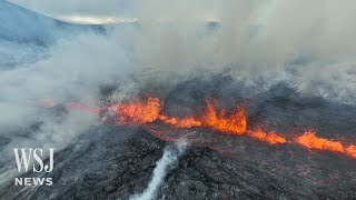 Watch Fagradalsfjall Volcano Erupts in Iceland  WSJ News [upl. by Anot250]