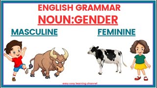 Learn Noun Gender in English Grammar for Kids with Pictures  Masculine Feminine Common amp Neuter [upl. by Payton]