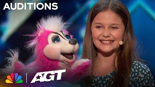 12yearold ventriloquist Brynn Cummings follows in Darci Lynnes footsteps  Auditions  AGT 2023 [upl. by Ngo103]