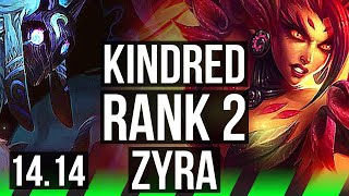 KINDRED vs ZYRA JGL  Rank 2 Rank 1 Kindred 1106 73 winrate  BR Challenger  1414 [upl. by Ileek]