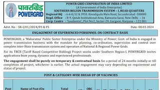 PGCIL Recruitment 2024  pgcil [upl. by Ashlee]