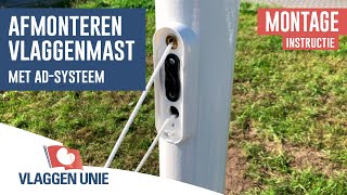 Vlaggenmast afmonteren met antidiefstal systeem  Vlaggen Unie [upl. by Onirefez]