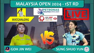 GOH JIN WEI 🇲🇾 vs SUNG SHUO YUN 🇹🇼 LIVE Malaysia Open 24 大马公开赛 1st Rd  Darences Watchalong [upl. by Damahom]