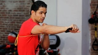 How to Shadowbox with Resistance Band  Kickboxing Lessons [upl. by Eillo]