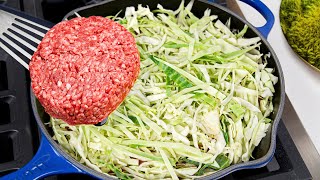 Just add ground meat to the cabbage Incredibly simple and delicious dinner recipe [upl. by Ainivad275]