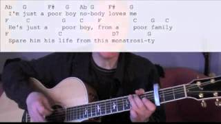 Queen Bohemian Rhapsody Guitar Accompaniment Lesson Part 2 of 3 [upl. by Balthazar405]