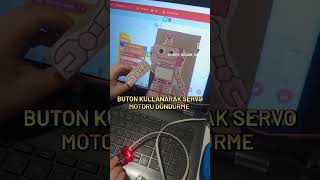 Buton kullarak servo motoru hareket ettirme motivation coding robotics shortvideo shorts [upl. by Aihsenyt]