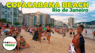 Copacabana Beach Evening Walk  Rio de Janeiro 🇧🇷  4K60fps with Captions [upl. by Dore315]