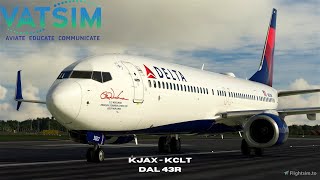 Live VATSIM Flight  KJAX  KCLT  DAL 43R  Microsoft Flight Simulator  Live 🔴 [upl. by Ainotna386]