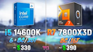 Core i5 14600K vs Ryzen 7 7800X3D  Test in 8 Games [upl. by Lunsford]