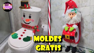 DECORA tu BAÑO en esta NAVIDAD con material RECICLADO MOLDES GRATIS  Galería de Creatividad [upl. by Akin]