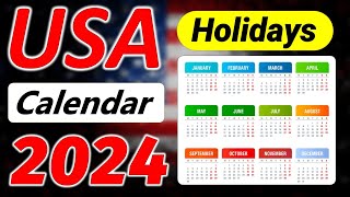 US Holiday Calendar 2024  Holidays and Observances in United States 2024 [upl. by Aerdna777]