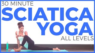 30 minute Yoga for SCIATICA and LOW BACK PAIN All Levels  Sarah Beth Yoga [upl. by Funda787]