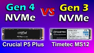 NVMe Gen 3 vs NVMe Gen 4 Crucial P5 Plus 2TB Gen 4 vs Timetec MS12 2TB Gen 3 [upl. by Field]