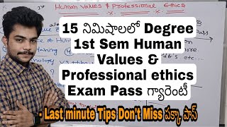 Human values and professional ethics last minute tips  humanvaluesandprofessionalethics [upl. by Nerraf]