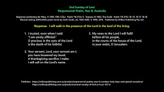 2nd Sunday of Lent Responsorial Psalm Year B Colin Smith [upl. by Relda260]