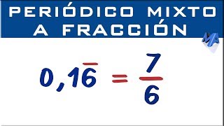 Convertir decimal periodico mixto a fracción  Método 2 [upl. by Mcspadden]