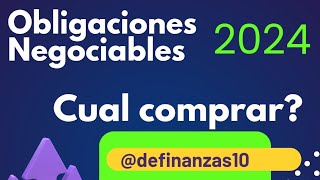 Obligaciones Negociables 2024  Cual comprar Renta en dólares [upl. by Nauqahs953]