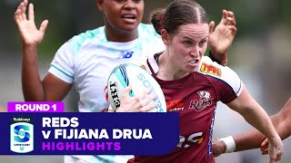 Reds v Fijiana Drua Highlights  Round 1  Super Rugby Womens 2024 [upl. by Nivan105]