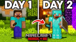 AM I GONNA DIE ON THE FIRST DAY IN HARDCORE MINECRAFT [upl. by Leur]