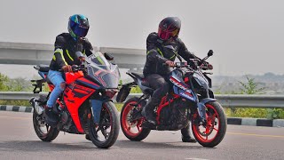 2024 KTM Duke 390 Vs KTM RC390  Drag Race  Who Will Win [upl. by Siram]