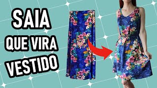 Transforme saia longa em vestido  COSTURA [upl. by Nnaasil]