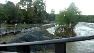 West Hartford VT Bridge Flooding During Hurricane Irene [upl. by Narej]