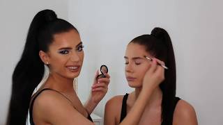 MY TWIN DOES MY MAKEUP FOR THE FIRST TIME  KIM KARDASHIAN INSPIRED LOOK [upl. by Beale]