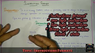 Instructions format  microprocessor  in Hindi  by Informationduniya [upl. by Cleo664]