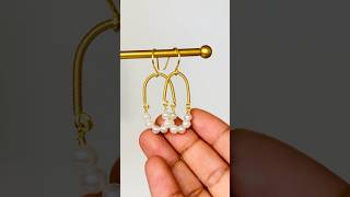 DIY Aretes en Alambrismo  cómo hacer aretes fáciles en Alambrismo  aretes de perlas [upl. by Paff]