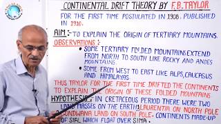 CONTINENTAL DRIFT THEORY BY F B TAYLOR Lesson4 BySS OJHA SIR [upl. by Kiefer]