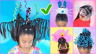 5 PEINADOS LOCOS 🤪 Y DIVERTIDOS PARA NIÑAS 😜🤘🏻  crazy hairstyles ✅ [upl. by Idorb641]