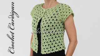 Buttonup Lace Jacket Cardigan Crochet Pattern [upl. by Evad773]