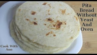 Pita Bread Recipe  Homemade Pita Bread  How To Make Pita Bread  No Yeast Recipe [upl. by Xonel]