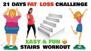 8 Mins Stairs Workout At Home  Easy Cardio Home Workout For Weight Loss  Full Body Home Workout [upl. by Akialam]