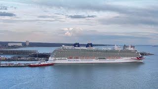 P amp O Britannia cruise ship departs Southampton 08042022 DJI 4K drone footage [upl. by Isyed403]