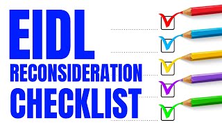 EIDL Loan Application  Reconsideration Request Checklist [upl. by Jan]