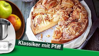 Apfelkuchen Rezept einfach und schnell mit Crunch [upl. by Magdau]