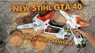 New Stihl GTA 40 6inch mini chainsaw [upl. by Sirovart]