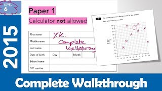 2015 KS2 Maths SATS  Level 6 Paper 1 No Calculator  Full Paper Complete Walkthrough [upl. by Shani379]