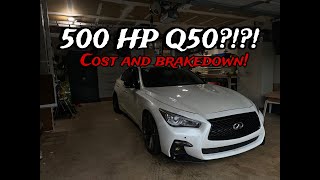 500 HP Q50 BUILD BREAKDOWN [upl. by Jamnis]